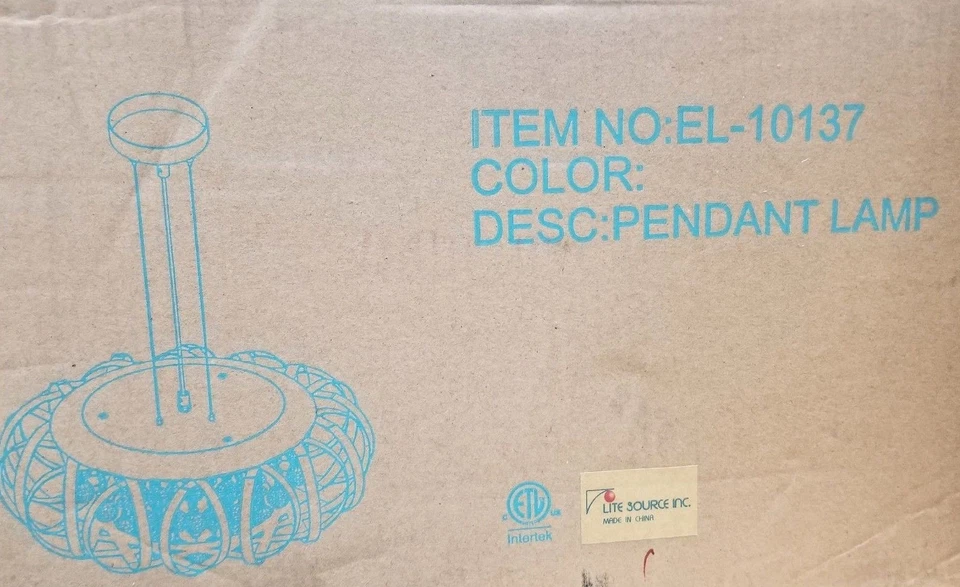 Colgante Lite Source EL-10137 criola 5 luces con tono cromado y acento de cristal Foto 4 de 4