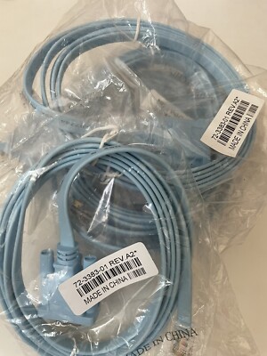 Cisco 72-3383-01, RJ45 DB9 To RJ45 Console Cable 6ft- Lot of 7