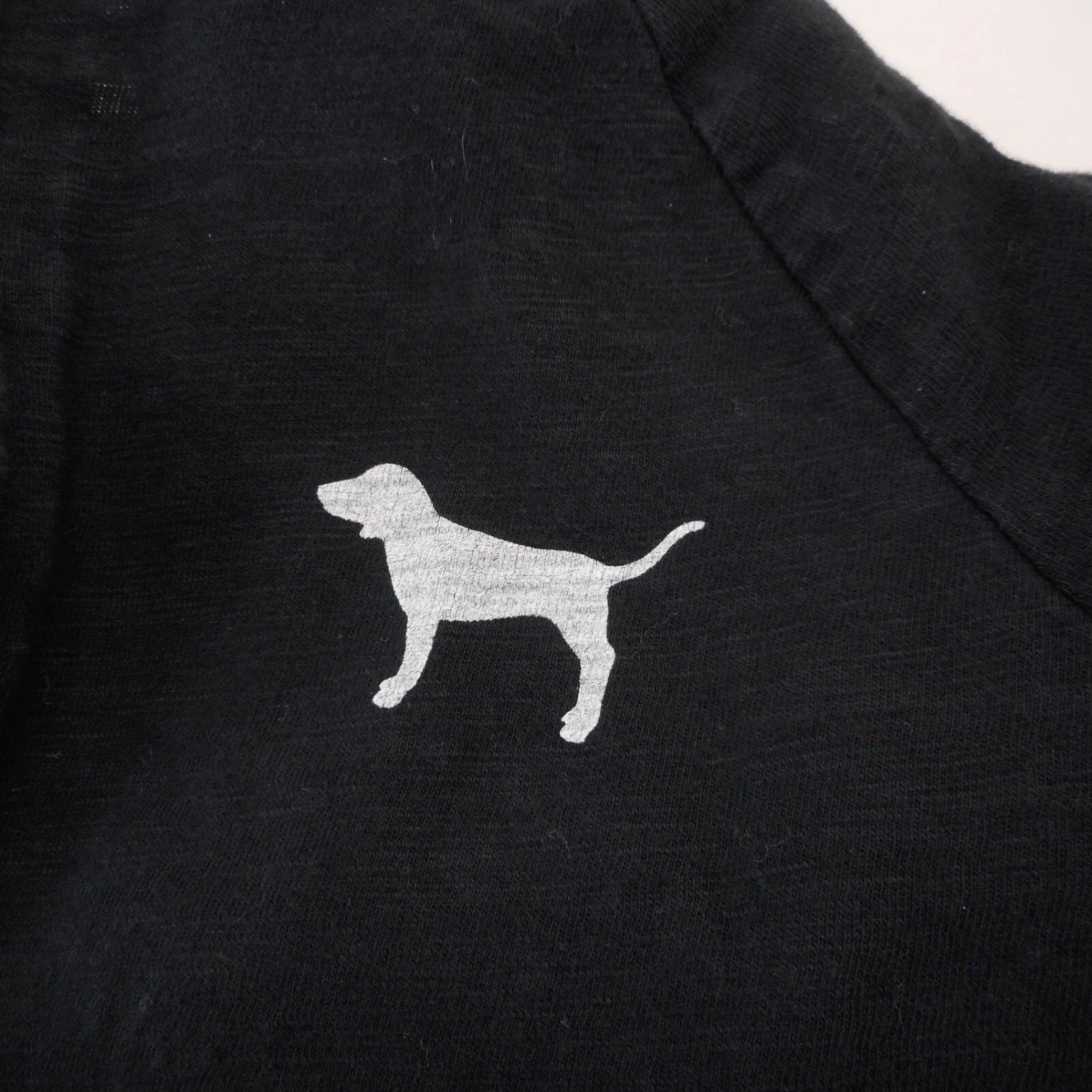 UNDERCOVER Felpa con cappuccio e zip Victoria’s Secret ROSA taglia XS logo Spellout nera cane