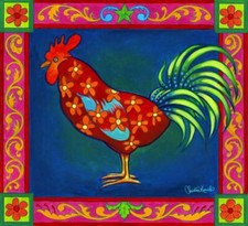 Ceramic Backsplash Tile Mural Rooster Hen Kitchen/Bathroom - Mosaic Rooster