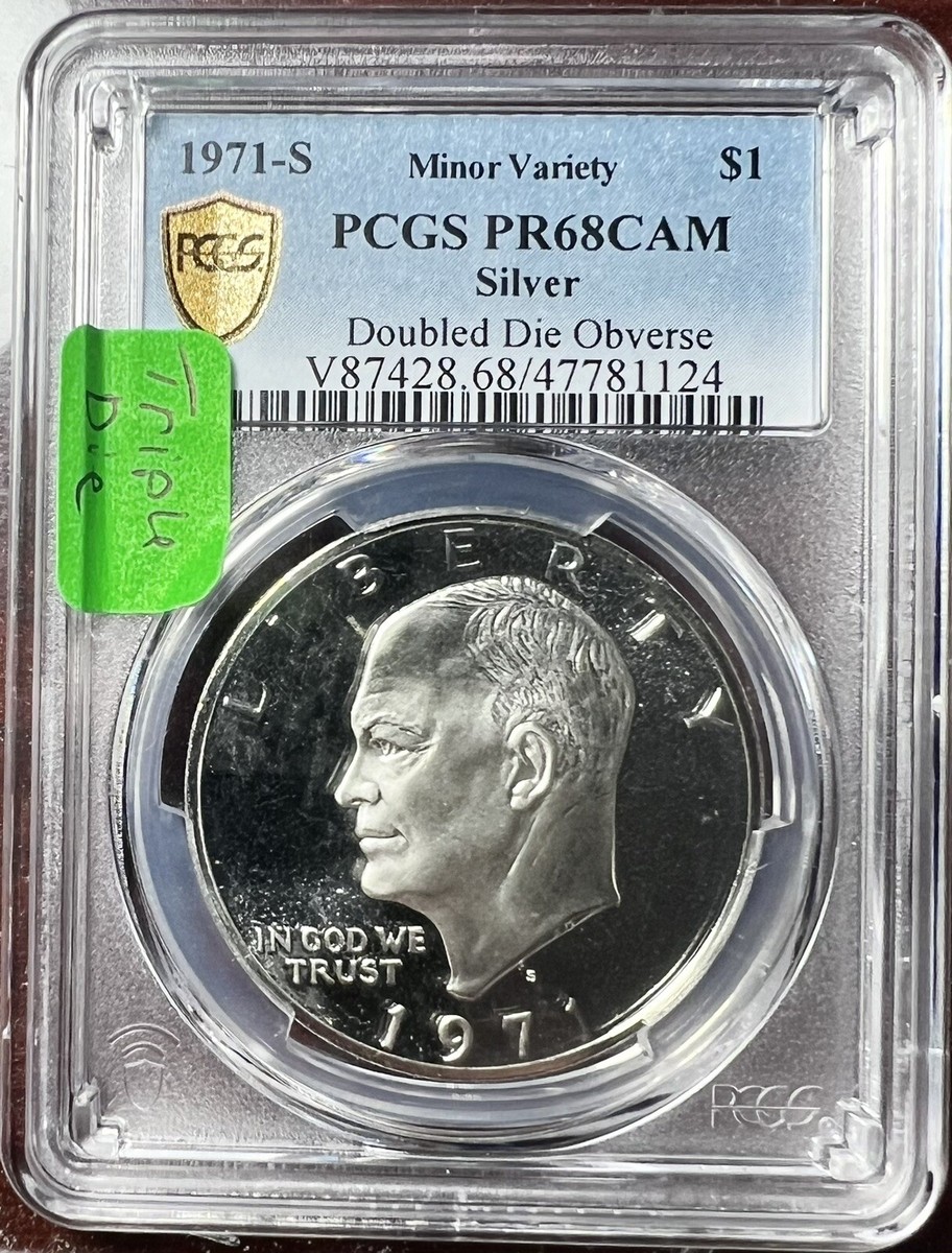 1971-S PCGS PR68DCAM Silver Eisenhower Ike Dollar DDO Double Die
