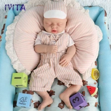 20'' IVITA Silicone Boy Eyes Closed Silicone Reborn Doll Can take a pacifier