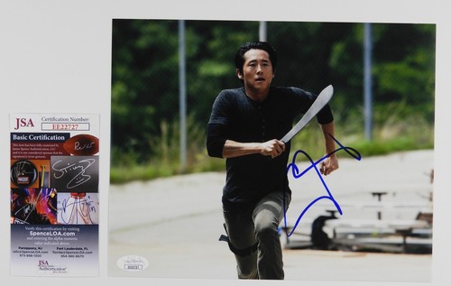 Autógrafo de Stephen Yeun Glenn The Walking Dead foto firmada JSA 8 x 10 - Imagen 3 de 3