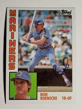 1984 Topps Ron Roenicke Autograph Card Giants, Dodgers Mariners, Red Sox Auto 