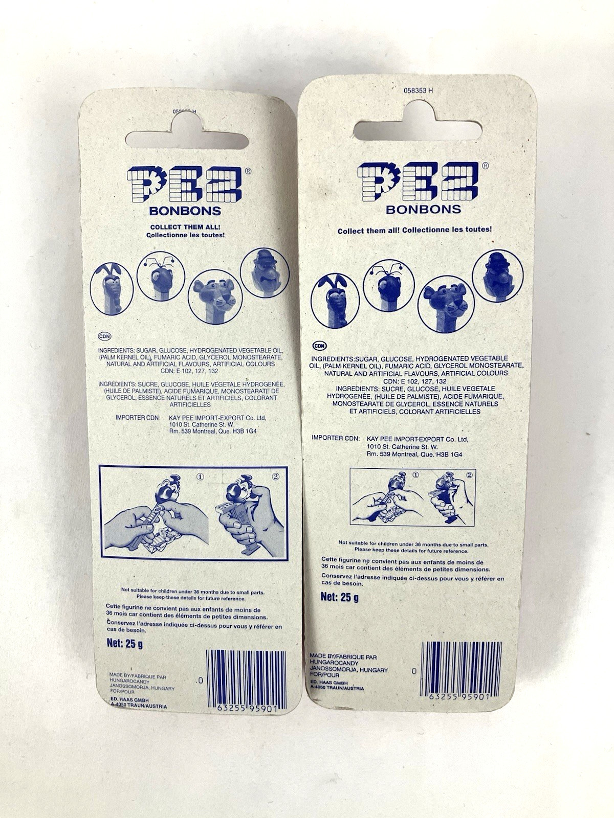 Lot of 2 Pez Pink Panther Bonbons European, Pink Panther & Aardvark (1997) New