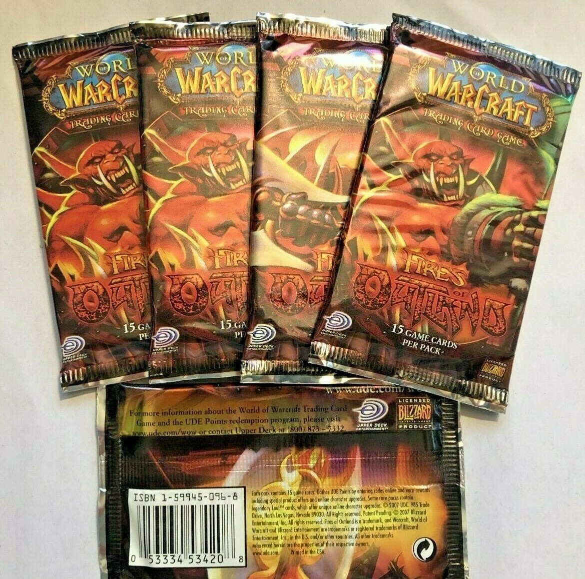 WOW - 5 loose packs of English Fires of Outland | eBay