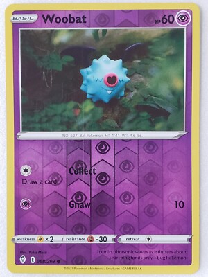 REVERSE HOLO Woobat 068/203 NM - Yuka Morii Clay - Evolving Skies Pokemon Card | eBay REVERSE HOLO Woobat 068/203 NM - Yuka Morii Clay - Evolving Skies Pokemon Card | eBay