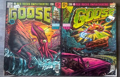 Goose Red Rocks GOOSE Red Rocks - Colorado 2023 🛸 N1 & N2 Both Uncut Concert Poster Set ...
