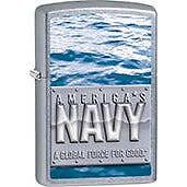 Zippo Windproof Metal Fire Lighter - ''America's Navy, A Global Force For Good''
