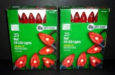 NEW Home Accents Holiday 25 Red C9 LED Lights Light, Super-Bright 2 Boxes 