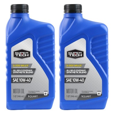 Super Tech All Mileage Synthetic Blend Motor Oil SAE 10W-40, 1 Quart
