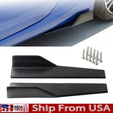 2 Pcs 45cm Car Side Skirt Rocker Splitters Winglet Wings Diffuser Shovel Black