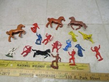 VTG Lot Plastic Cowboys Indians Marx MPC IDeal 54mm Figures Toy Army Soldiers A2