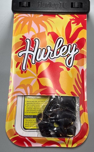 Hurley Tropical Waterproof Phone Pouch Lanyard Touch Screen Plastic Beach - Picture 3 of 3