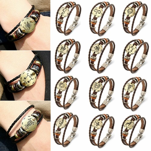 MED Bracciale Segno Zodiacale In Caucciù Con Placcatura Oro – Regolabile E Unisex - 3