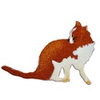 Cat Brooch Enamel Animal Pin Turkish Van Persian Kitty Kitten Statement Vintage