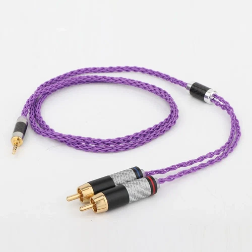 2.5mm 3.5mm 4.4mm 6.35mm to 2 RCA Male Silver Plated Headphone Adaptor Cable DIY - Picture 2 of 6
