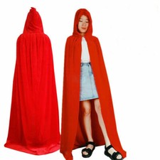 Samt Mantel Cosplay Halloween Kostüm Mittelalterlich Vampir Umhang Lang Kapuze