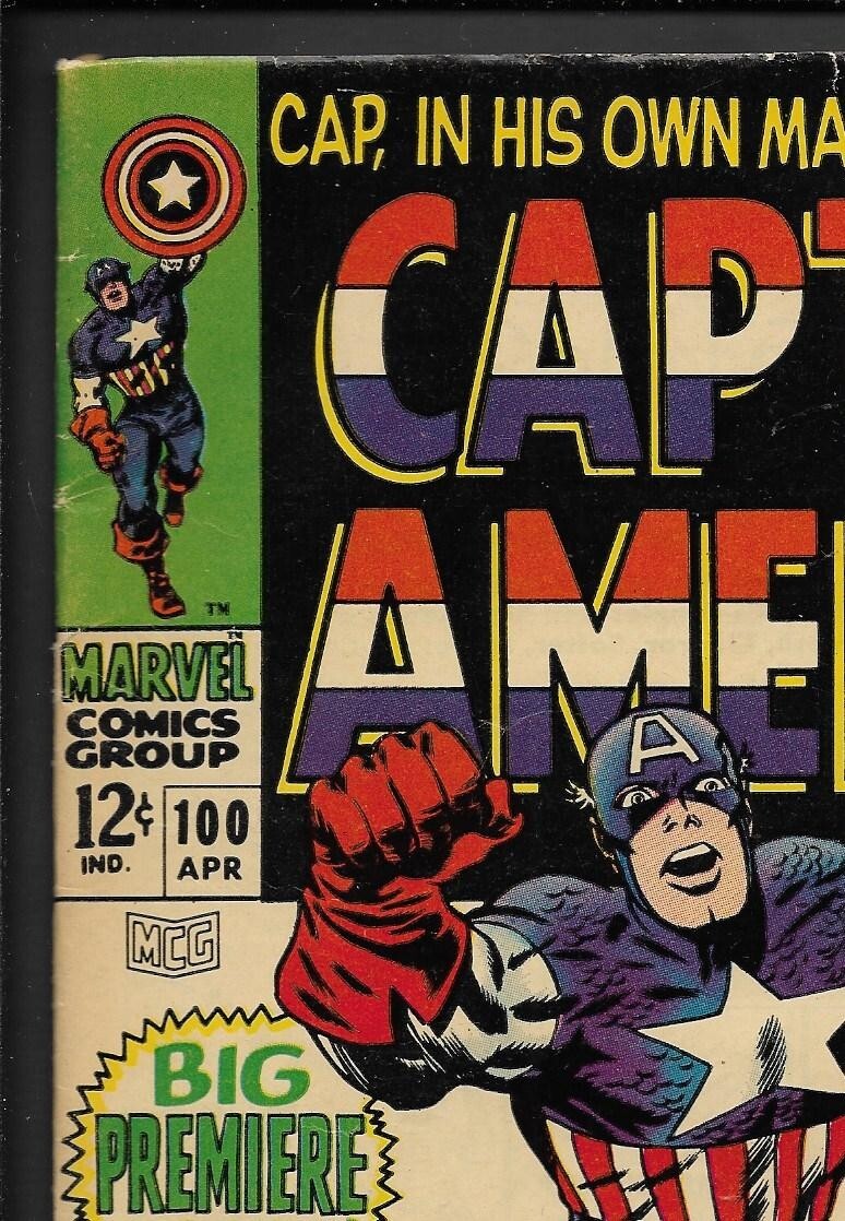 Marvel CAPTAIN AMERICA No. 100 (1968) Big Premiere Issue! | eBay