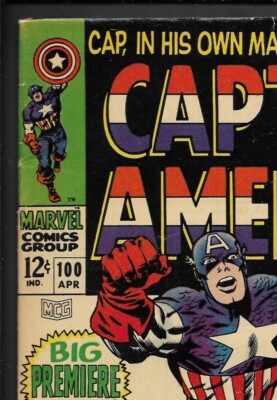 Marvel CAPTAIN AMERICA No. 100 (1968) Big Premiere Issue! | eBay