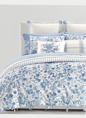Ralph Lauren Home Ada Woven Frame Euro Sham 26'' X 26'' Blue And Cream $135