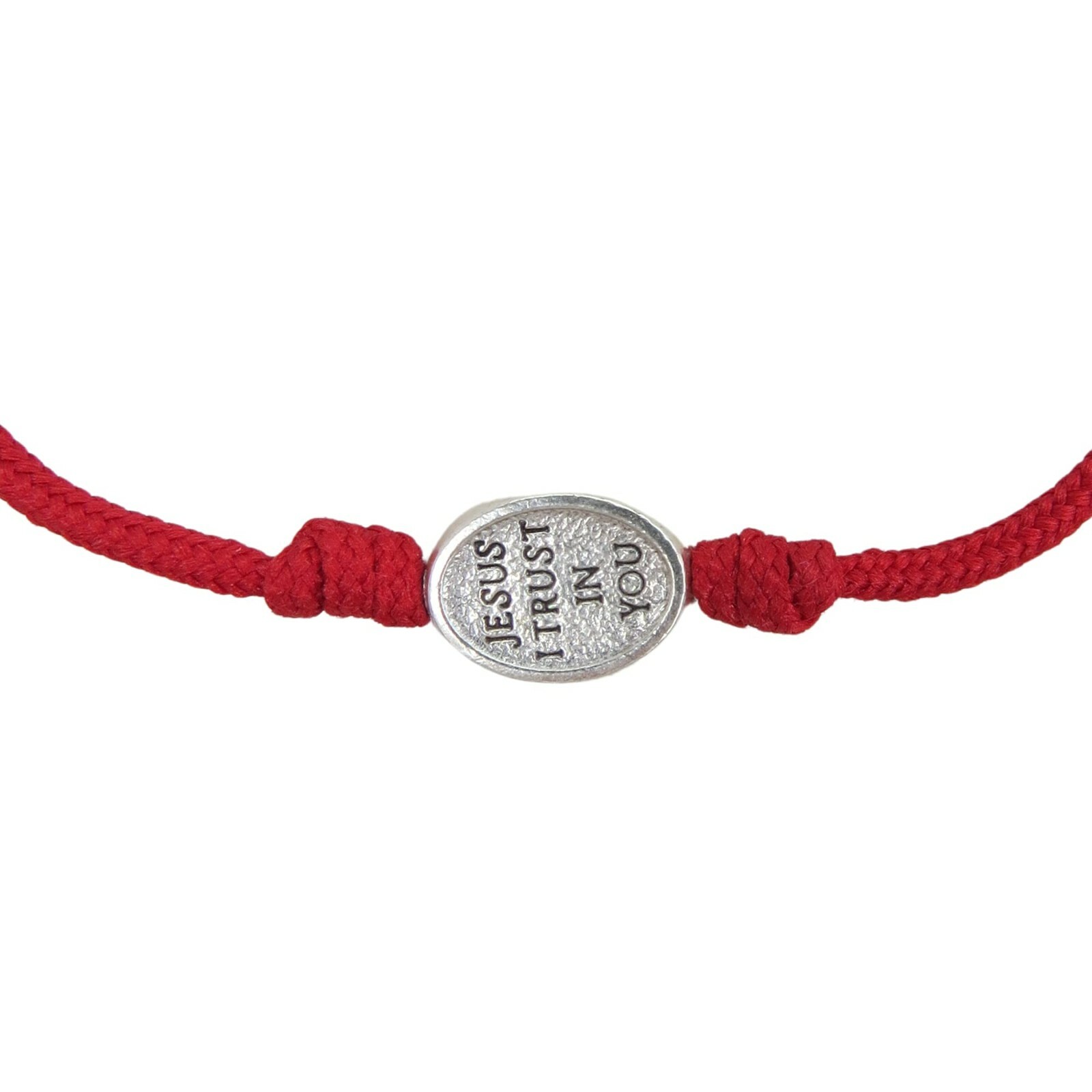Divine Mercy Adjustable Cord Bracelet with Jesus I Trust in You Medal, One Size