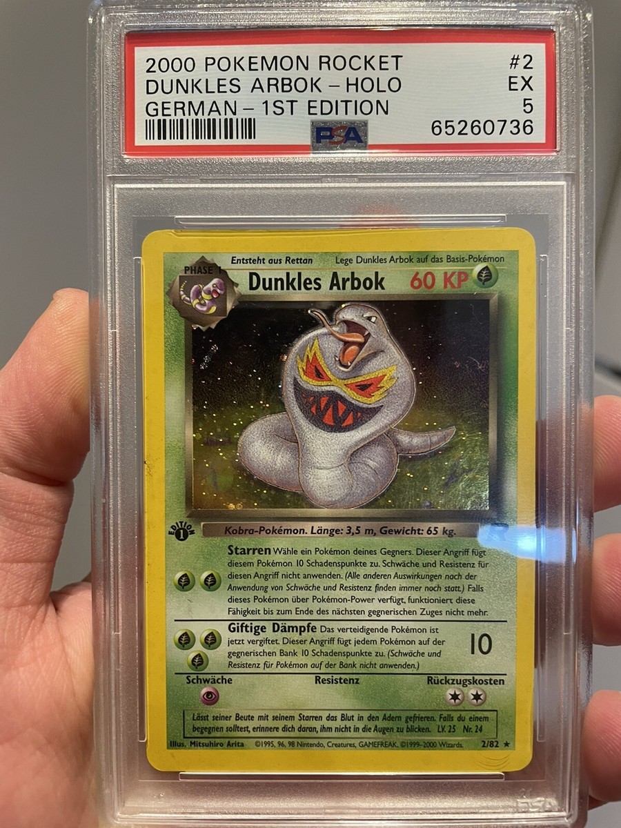 PSA 5 EX Dunkles Arbok 1ST EDITION HOLO GERMAN Pokemon