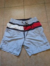 Tommy Hilfiger Sz-S Mens Swimming Shorts blue and white striped drawstring
