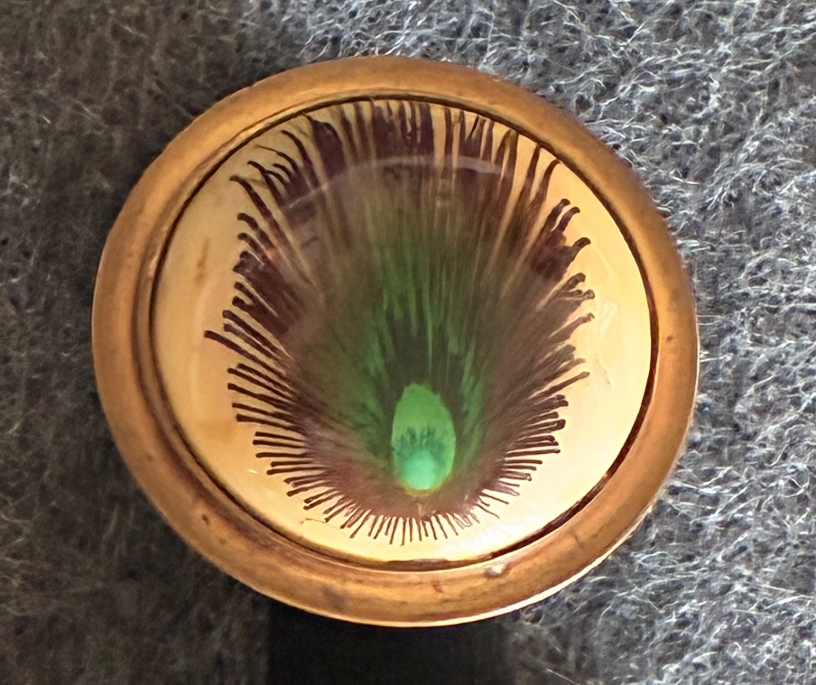 Vintage Peacock Feather Statement Ring Adjustable - image 6