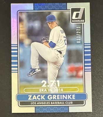 Zack Greinke 2015 Donruss ERA Stat Line /271 #108 - Los Angeles Dodgers