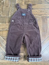 Vintage Oshkosh B'Gosh Overalls Toddler 9 mo Brown Vestbak Corduroy Snap Crotch