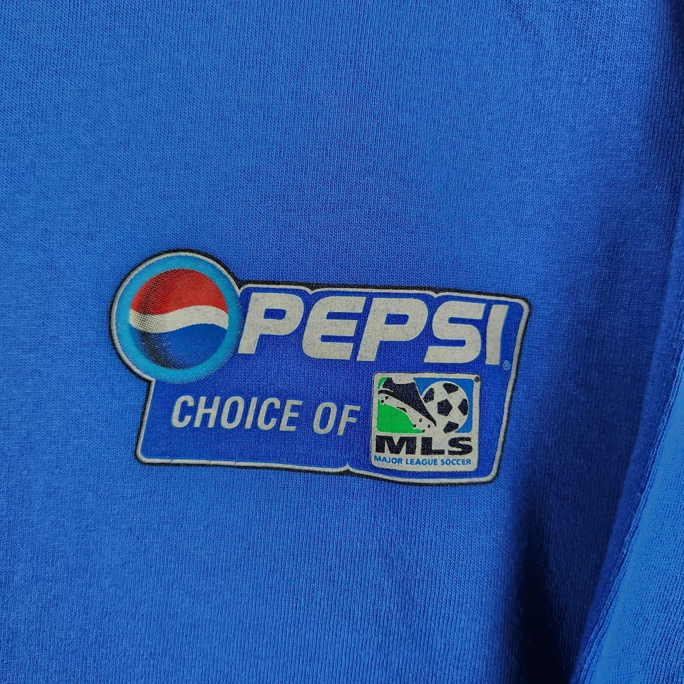 Vintage MLS USA Shirt Mens XL Blue Major League Soccer Pepsi Tee 2000 Soccer Y2K - Image 2 of 4
