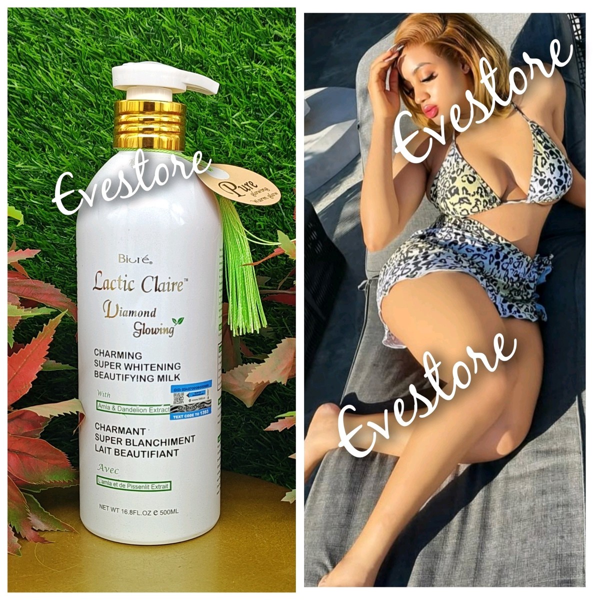 Lactic Claire Diamond Glowing Beautying Whitening Body Lotion