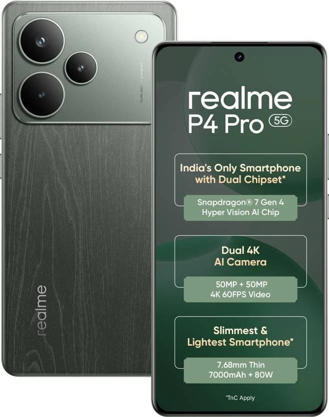 realme P4 Pro 5G (Dark Oak Wood,256 GB 8GB-Global Version - 