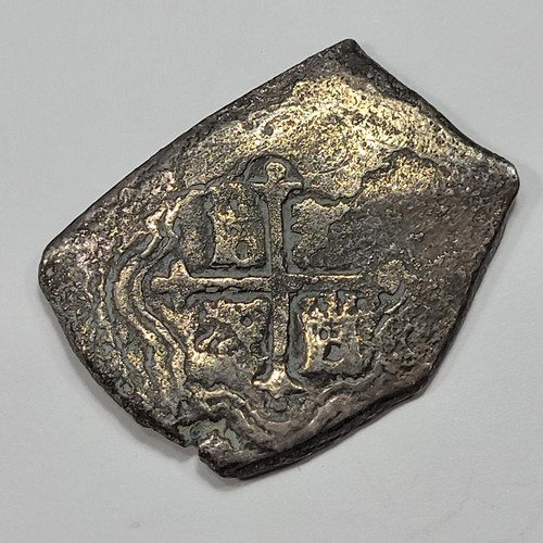 1665-1700 Cob 8 Reales Mexico Shipwreck Salvaged Genuine Silver Coin *T555