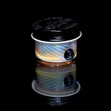Heady Fume Swirl Airtight Lidded Baller Jar Kaliber Glass Boro Art Marble Stash