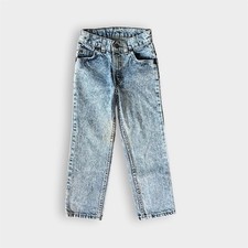 Vintage Levi's Orange Tab Acid Wash Denin Blue Jeans Girl Boy 8 USA