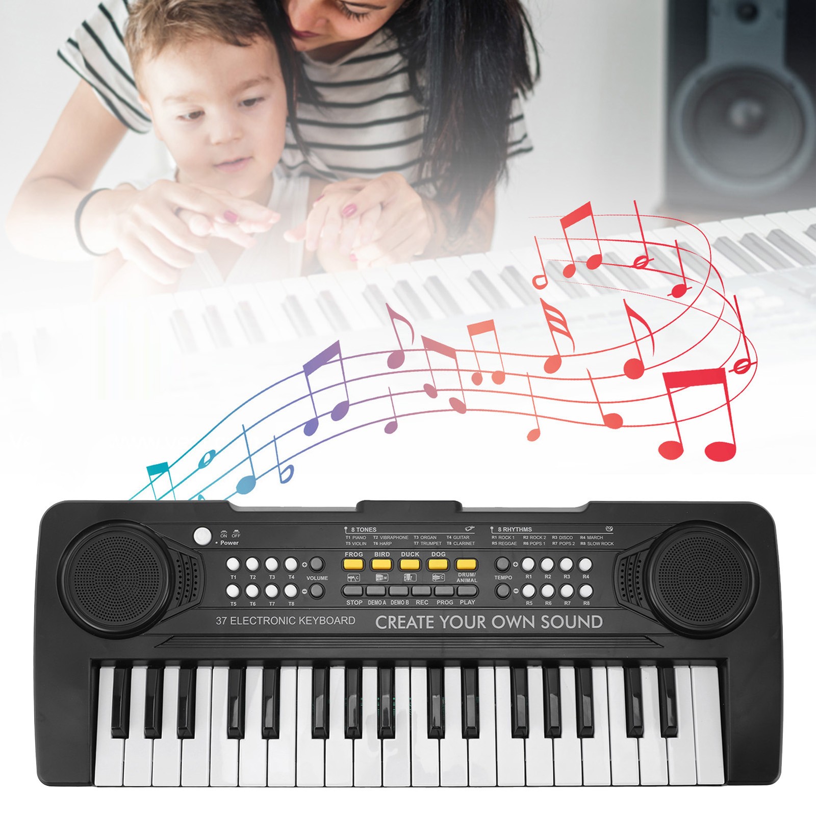 Tastiera Pianoforte Elettronico Portatile Multifunzione Bambini 37 Tasti Pianoforte Bambini foto 5