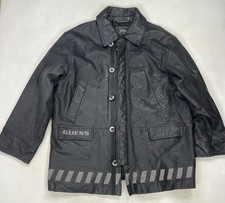 VINTAGE Guess Leather Jacket Men XXL Black Lo...