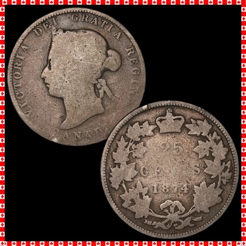 1874 Canada 25 Cents — photo from the most recent tracked eBay sale
