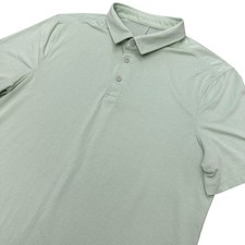 Lululemon Evolution Polo Shirt Mens Medium Sage Green Short Sleeve Striped Golf