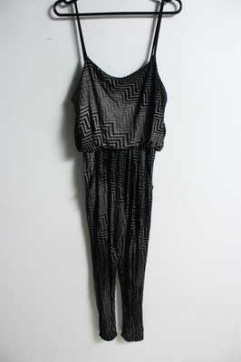 QED London Womens Jersey Patterned Jumpsuit - Grey - Size 10 (L44)