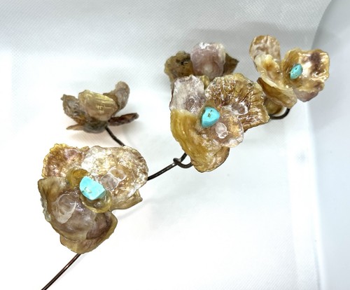 Orchidées  Dorées  en Coquillages de Nacre – Décoration Maison Élégante - Photo 5/8