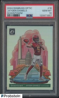2024 Donruss Optic Downtown #16 Jayden Daniels Commanders RC Rookie PSA 10
