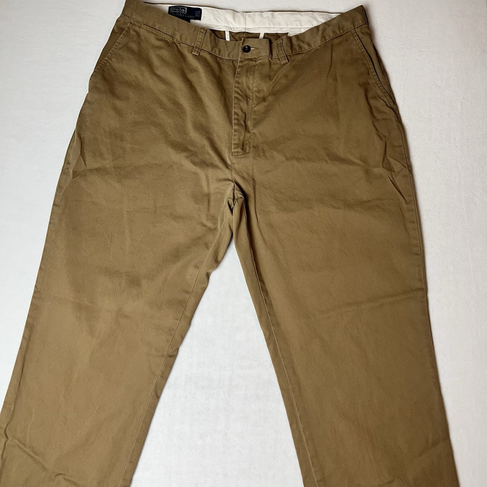 Ralph Lauren Polo Men's Chino 40W 32L Pants Classic Preppy Casual Cotton Beige