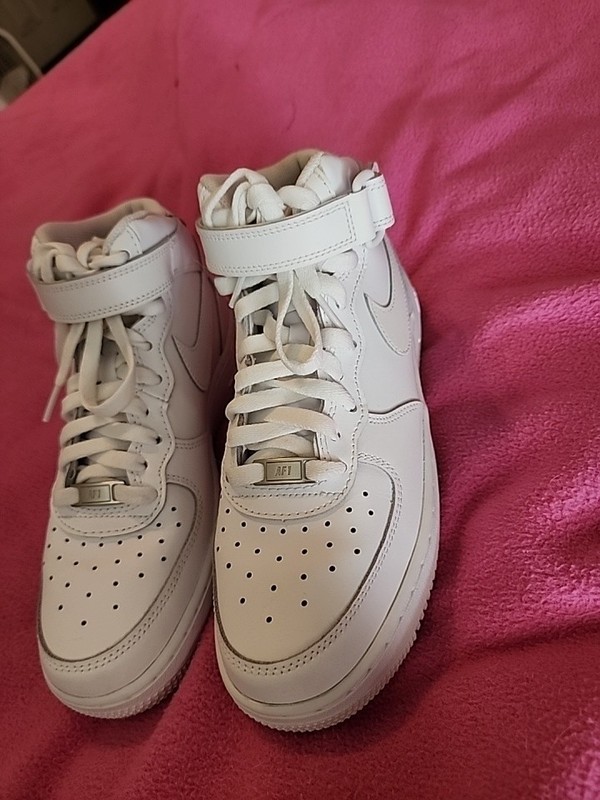 Size 7Y - Nike Air Force 1 Mid LE Triple White (GS) (DH2933-111)