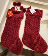 MERRY BRITE 21" LONG PLUSH CHRISTMAS STOCKINGS / NWT!!! / $4 EACH