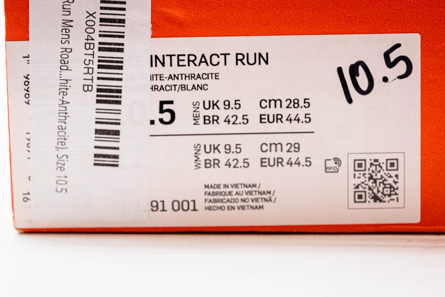 Nike Men's Interact Run Black White - Size 10.5 thumbnail 4