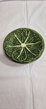 Vintage unbranded Majolica green cabbage leaf 5.5 inch dessert plate