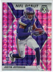 2020 Panini Mosaic Justin Jefferson NFL Debut Camo Pink Prizm RC